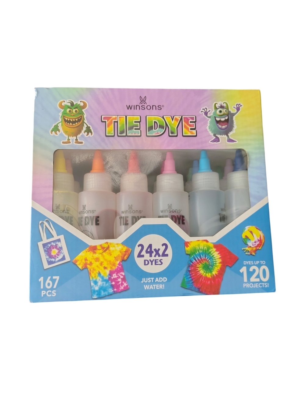 Amazon Tie Dye Set - Pastel Yellow, Orange, Pink, Blue, Purple